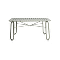 Modern Rectangular Metal Dining Table with Slotted Surface Design
